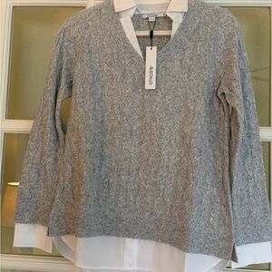 Chico's Gray Cable Knit Sweater